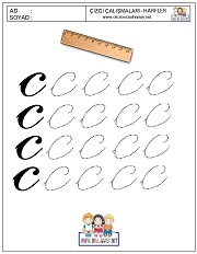 c harfi çizgi çalışması